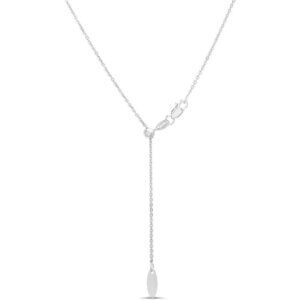 Women White Cable 925 Sterling Silver 14-24" Adjustable Chain Necklace Jewelry